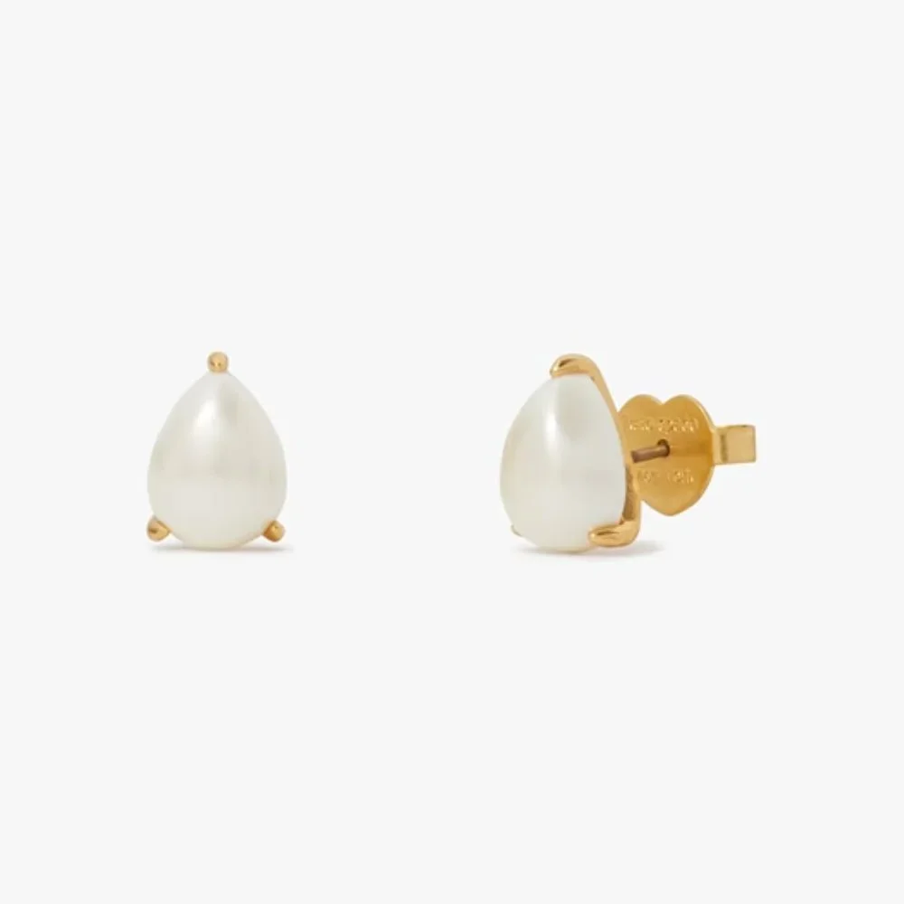 kate spade Brilliant Statement Pear-cut Pearl Stud Earrings/ NWT